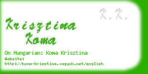 krisztina koma business card